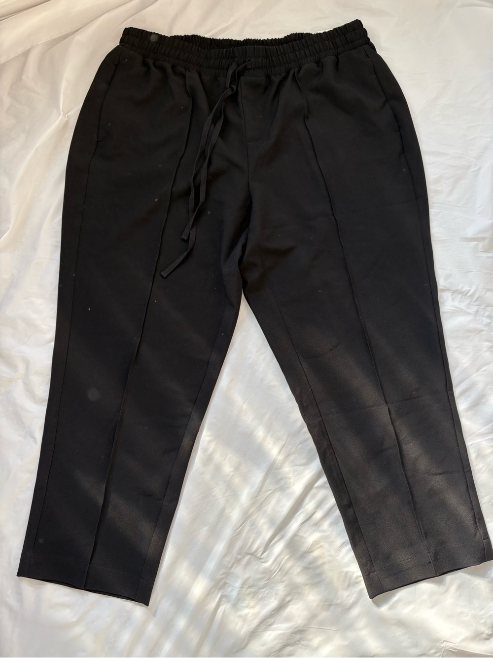 Lane Bryant Black Drawstring Ankle Pants